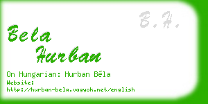 bela hurban business card